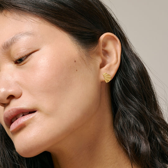 Enamel Mini Wave Ørestikker / Forgyldt