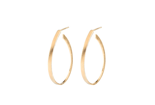 Pernille Corydon Oval Creoles / Forgyldt